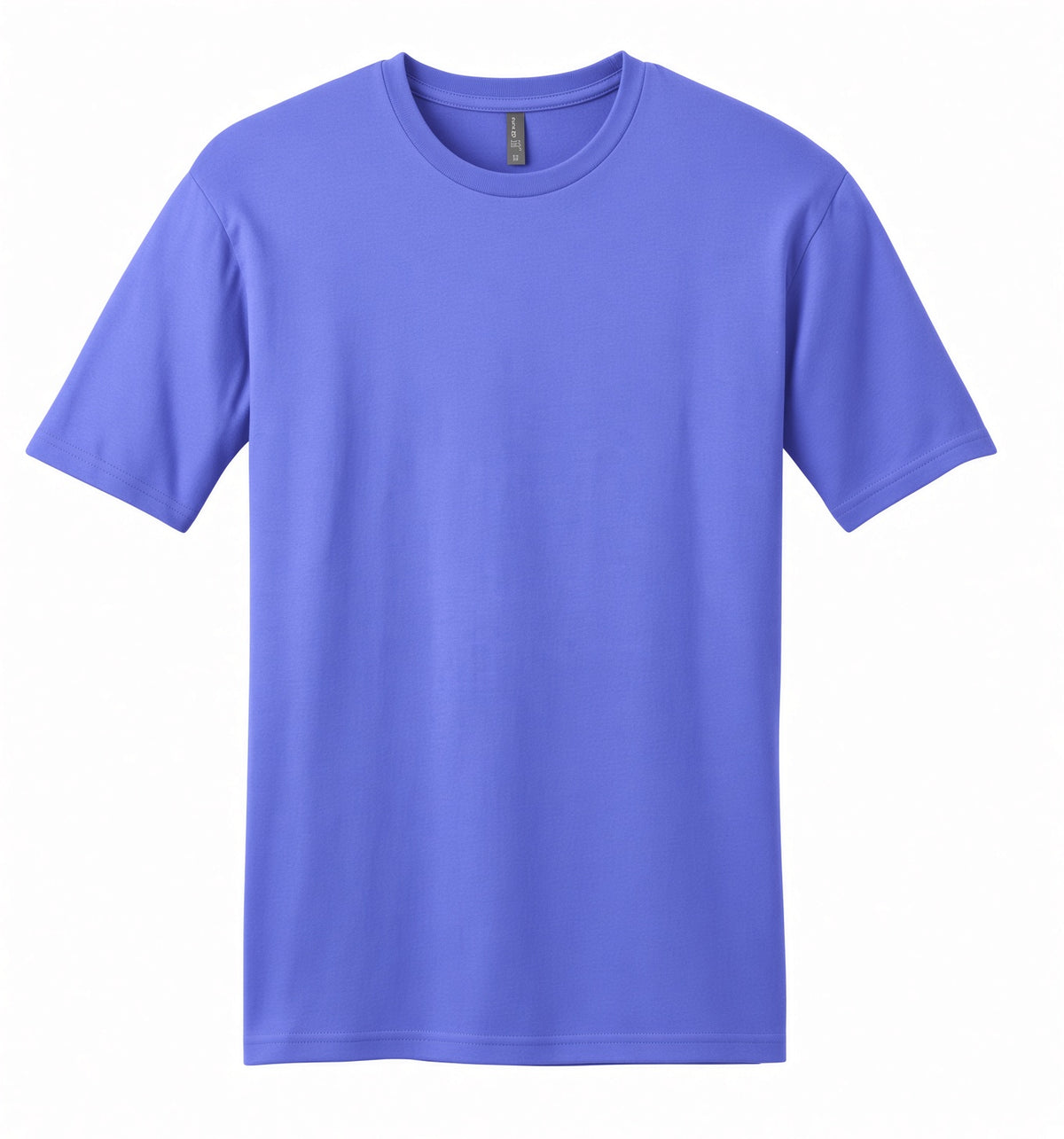 A classic short-sleeve crewneck t-shirt in a solid periwinkle blue color, displayed flat against a clean white background.