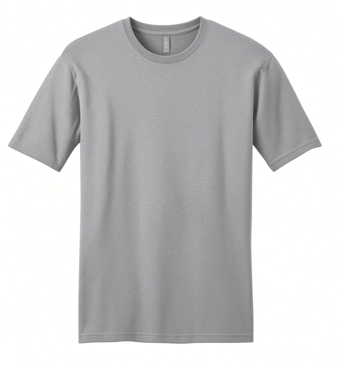 A light gray short-sleeve crewneck t-shirt displayed flat against a solid white background.