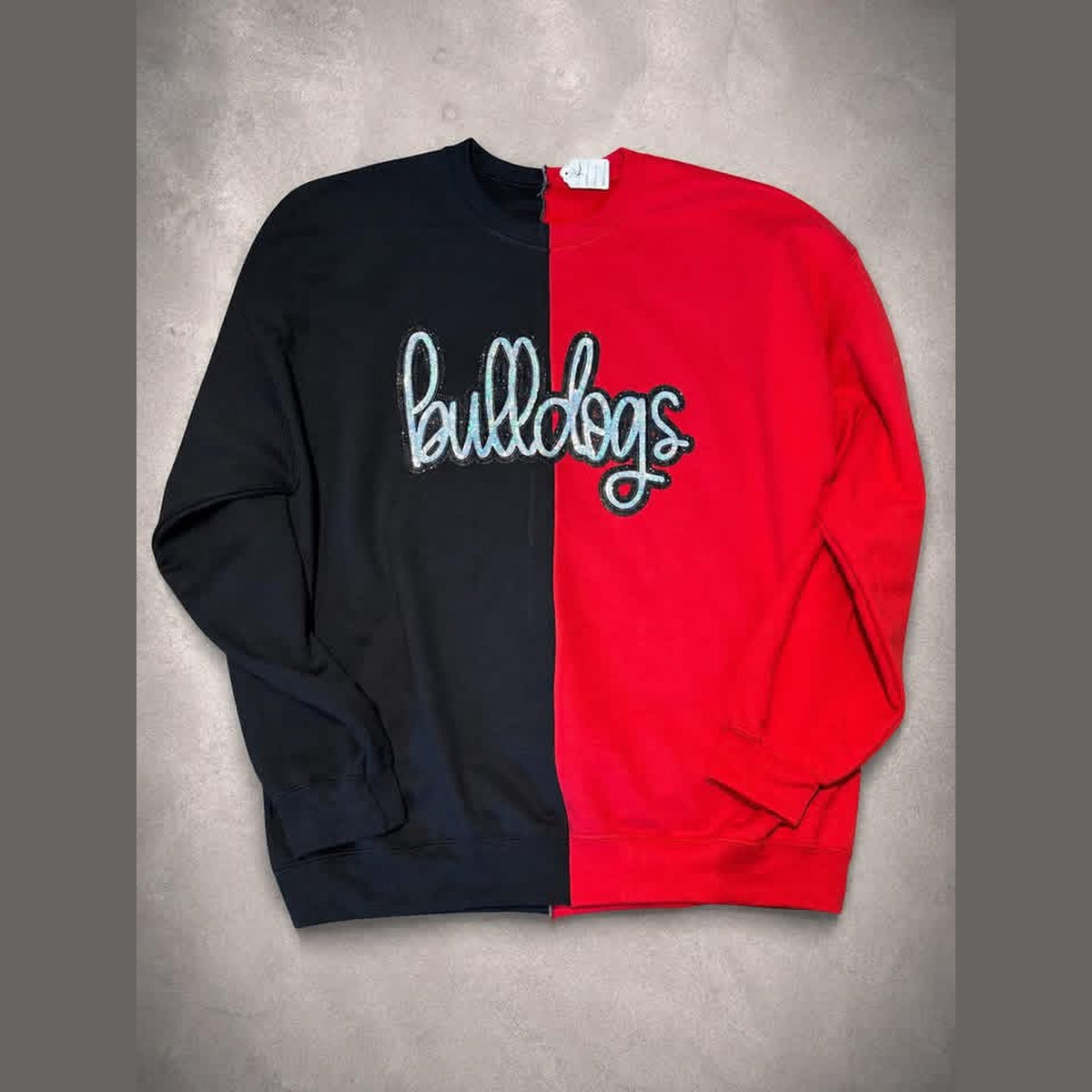 Split Crew Sweatshirt — Team Name in Cursive